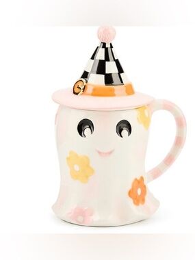Mackenzie-Childs Hocus Pocus Ceramic Lidded Mug, New and Unopened